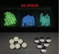 US STOCK Quartz Dab boules lumineuses rougeoyantes Terp Perles de 8 mm de pour la filature Caps Flat Top Quartz Banger Nails Rigs Dab