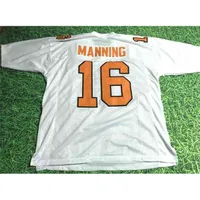 Mitch 맞춤형 축구 유니폼 남성 청소년 여성 빈티지 16 Peyton Manning 사용자 정의 테네시 자원 봉사자 드문 고등학교 크기 S-6XL 또는 모든 이름 및 번호 유니폼
