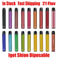 Original Iget Shion Dispositivo de Vagem Device 600 Puff 400mAh 2.4ml Vape Personalizado Pena de Vape Haka Barra Mais XXL Max 100% Authentic