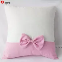 NEW! 40x40cm Bow Pillow Covers Sublimation Blanks DIY Printing Cushion Pillowcases with Zipper Pillow Case