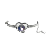 Sublimation Heart Shape Bangles Favor Zinc Alloy Adjustable Bracelets Blank DIY Wrist Jewelry Round Chain Charm Ornaments GWD13185