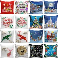 Weihnachten LED-Kissenbezug 45 * 45cm Plüsch-Cover Heim Sofa Dekorative Werfen Pillowcase beleuchteter Kreative Kissenbezug