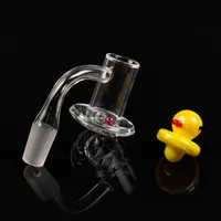 Blender style Quartz Banger with Carb Cap terp pearls 14mm Male Female Thick terp slurper banger Domeless nail for Dab Rig Bong