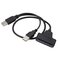 USB 2.0 a SATA 7 + 15pin Converter Adaptador de cables para 2,5 pulgadas SSD externo HDD disco duro 22 PIN Cables SATA