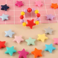 10pcs Star Silicone Beads 15colors Soother Bpa-free Food Grade Baby Dental Care Teething Teether Diy Pacifier Chain Necklace