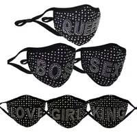 designer diamond masks bling print boss queen rhinestone colorful face mask women party washable sexy sex fashion facemask
