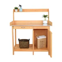 Garden Workbench With Drawers And Cabinets Fir Material 21kg suitable for garden, balcony, outdoor a33 a12