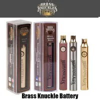 New Brass Knuckles Vape Battery 650mAh Gold 900mAh Variável Tensão Ajustável E-Cigarro Caneta de bateria para 510 Thread Thick Oil Cartridgea12