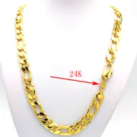 NEW NECKLACE MEN CHAIN HEAVY 12mm Stamper 24K GOLD AUTHENTIC FINISH MIAMI CUBAN LINK Unconditional Lifetime Replacement