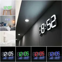 Modern Wall Clock Watch 3D Led Digital Design Living Room Decor Table Nightlight Luminous Lamp Lighting 220125