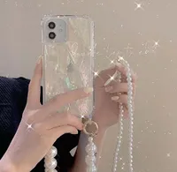 Shell Pattern Crossbody Lanyard Necklace Pearl Bracelet Phone case with Chain for iphone 11 12 Pro Max XR X XS 6 7 8 plus Cover