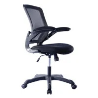 US Stock Mobiliário comercial Techni Mobili Malha Task Cadeira de escritório com braços flip-up, preto A58