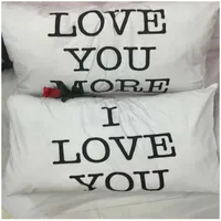 Dia dos namorados travesseiro capa eu te amo pillowcase quarto casa decoração almofada manga branca 50 * 70cm casais românticos suaves 10xl g2