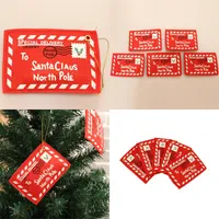 Outdoor Christmas Decor Tree Pendants Wedding Celebration Gift Cards 2020 Ornament Red Square Envelopes Santa Claus 0 8kc F2