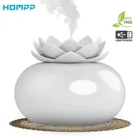 200ml Flower Essential Oil Diffuser Decorative Aromatherapy Diffusor,Cute Lotus Ceramic Humidifier Crafts ,USB Timer 12 Hours 220210