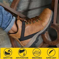 مكافحة تحطيم أحذية السلامة الرجال ارتداء عالية أعلى الأحذية زلة ماء النفط سلامة العمالة أحذية واقية أحذية رجالي الشتاء للعمل 220125