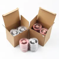 3D -Faux -Wimpern Farbe Wimpern Verpackung Box gefärbte Bodenkarte Wimpern Hüllen Natürliche dicke übertriebene Luxus -Make -up -Wimpernverlängerung