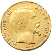 Frankreich 1855 -1859 A B 9pcs Datum für ausgewählte 50 Francs Vergoldete Handwerk Kopie Dekorieren Münzverzierungen Replik-Münzen Dekoration Zubehör