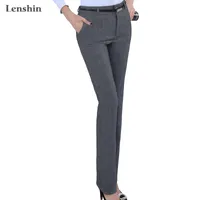 Kadınlar Ofis Lady Stil Work Lenshin Artı boyutu Biçimsel Ayarlanabilir Pantolon Düz kemer köprü Pantolon Business Design 201007 Wear