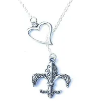 New Fashion Handcrafted Lariat Style Y Cuore Infinity Collane per le donne Uomini Fleur de Lis Lily Flower Pendant Choker Vintage gioielli francesi all'ingrosso