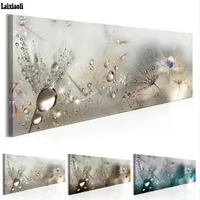 Large size DIY 5d Diamond Painting Transparent Flower with Drop Water cross stitch kits Mosaic Diamond Embroidery modern Crafts 201112