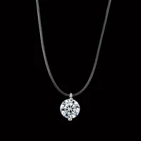 Fashion transparent fishing line necklace diamond Zircon Mermaid tears clavicle chain