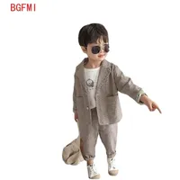 Kid Boys Spring and Autumn Suit Baby suit Clothes Children's Clothing Casual Tops + pants 2 piece set Formal wear 220212