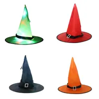Halloween LED Blinkande hattar Vuxen Performance Witch Hat Party Decoration Bandage Cap Fashion Props Prom Supplies 4 5CY D2