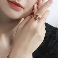 Chine style tiger head fashion female trendsetter open net red creative personality trend index finger ring