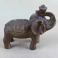 Kinesisk antik mässing elefantmodell staty th134