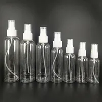 Bouteille d'huile 30ml 50 ml 60ml 100 ml d'animal de compagnie vidage en plastique clair bouteille de pulvérisation en plastique pour nettoyer les huiles essentielles du parfum A00