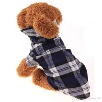 ドッグアパレルペット子犬シャツ夏の格子縞の犬の服ファッションクラシックシャツ綿の服小犬の服安いPetアパレルXS-XL WDH0986