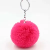 Prix ​​simulation pendentif voiture femmes pendentif boule clé de sac de lapin cheveux imitation chaîne 8cm porte-clés de la fourrure