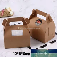 Toptan Kraft Kağıt Kek Kutusu Sap Beyaz / Kahverengi Kupa Kek Kutusu Düğün Parti Kağıt Karton Kek Kutusu ile