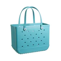 Waterproof Woman Eva Tote Large Shopping Basket Bags Washable Beach Silicone Bog Bag Purse Eco Jelly Candy Lady Handbags
