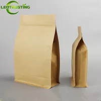 50st STAND UPP KRAFT PAPPER SELF-ZIP BAG för mellanmål Kakor Tea Packaging Storage Zip Lock Gift Doypack Väskor