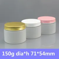 40pcs / lot 150g glassa vaso crema 150ml in PET bottiglia di plastica oro / rosa / bianco in alluminio Cap Frosted 5 oz imballaggio cosmetico