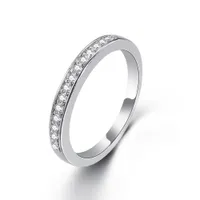 Einreihig Diamantmikro Intarsien Zirkonia 3mm Ring klassischer glänzender Zirkon Ring tail