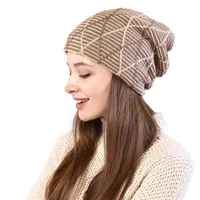 Winter Hats For Women Women's hat woolen woman Warm Beanie Solid Adult Cover Head Cap Hat for girls sleeve cap Knit 220108