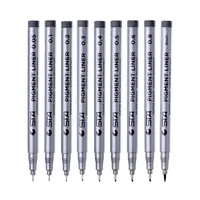 STA 9Pcs Lot Black micron pen Hook Liner sketch markers Drawing Waterproof Art Supplies Manga Comic Handwriting Brush Pen 211229