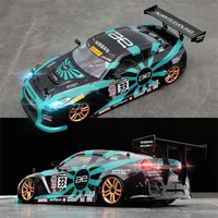 1 18 Four-wheel Drive Toy Car RC Professional Adult Drift Model High-speed Charging Children Remote Control GTR Racing 220119