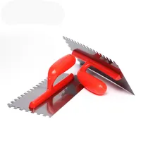 Зубчатая гипсовая шкатулка пластиковая ручка стальной скребок шпаклевый нож для плитки настил затирание штукатурка отделочные строительные инструменты T200602