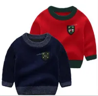 Venta al por menor Cuello redondo de alta calidad niño pequeño chicas suéter primavera otoño bebé niños jersey lana abrigo para niños 3-24 meses