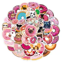50st / mycket söta rosa munkar djur tecknad klistermärken estetik bärbar dator gitarrflicka flicka graffiti klistermärke dekal barn leksak n1