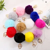 Cute Fur Ball Key Chain Imitation Rex Rabbit Lady Pendant Girl Bag Accessories Creative Gift Gift