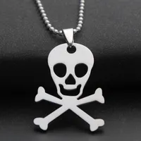 1pcs rostfritt stål piratkloka skull skräck skrämmande mask tecken hängsmycke halsband skelett kvinnor män present halsband smycken