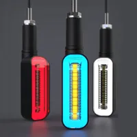 LED 턴 신호 빛 오토바이 정지 신호 DRL 흐르는 물 분말 2 in 1 Blinker Tail Lamp 유니버셜 M10 브레이크 라이트