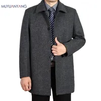 Mu Yuan Yang Abrigo de lana para hombres Casual Woolen Coats Mascule Ropa Masculina Chaquetas de hombre Solteado Sobrecoat 5xl 6xl 7xl Talla grande 201126