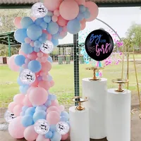 88 pcs menino ou menina gênero revelar festa decoração pastel guirlanda de balão com confete rosa azul 36 polegada grande 220225