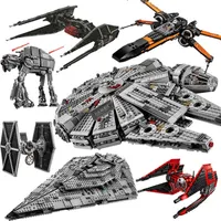 1381pcs Stars Millennium Imperial Spaceship Model Wars Bricks Compatible With 05007 79211 Building Blocks Toys For Children Gift AA220303